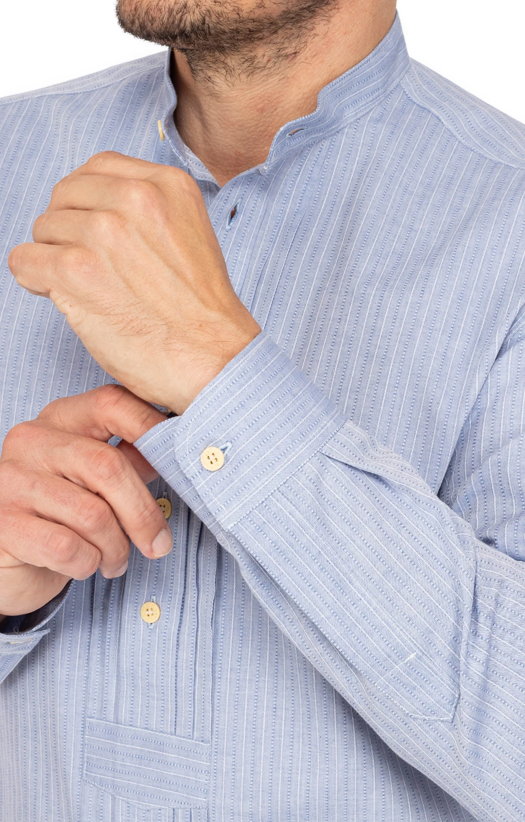 Gipfelstürmer Pfoadhemd 420000-4201-42 Mittelblau ( Regular Fit) 5 Gipfelstürmer Pfoadhemd 420000-4201-42 Mittelblau ( Regular Fit) – Bild 3