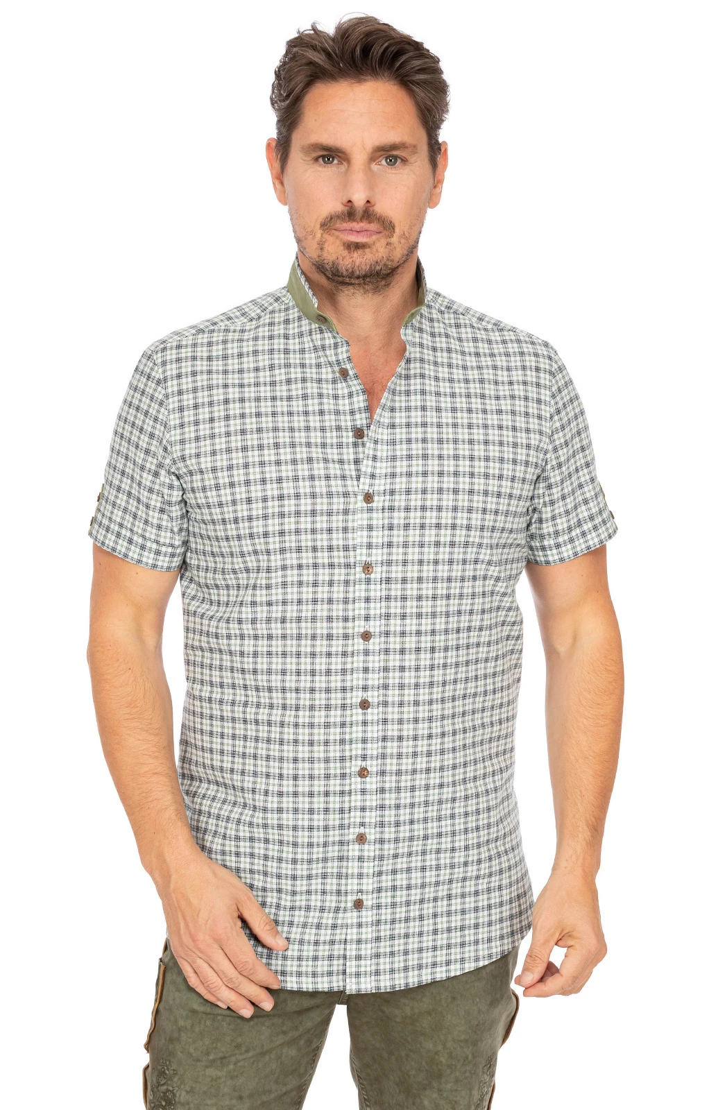 Gipfelstürmer Kurzarmhemd 421002-4237-56 Trachtengrün (Slim Fit) 3 Gipfelstürmer Kurzarmhemd 421002-4237-56 Trachtengrün (Slim Fit)