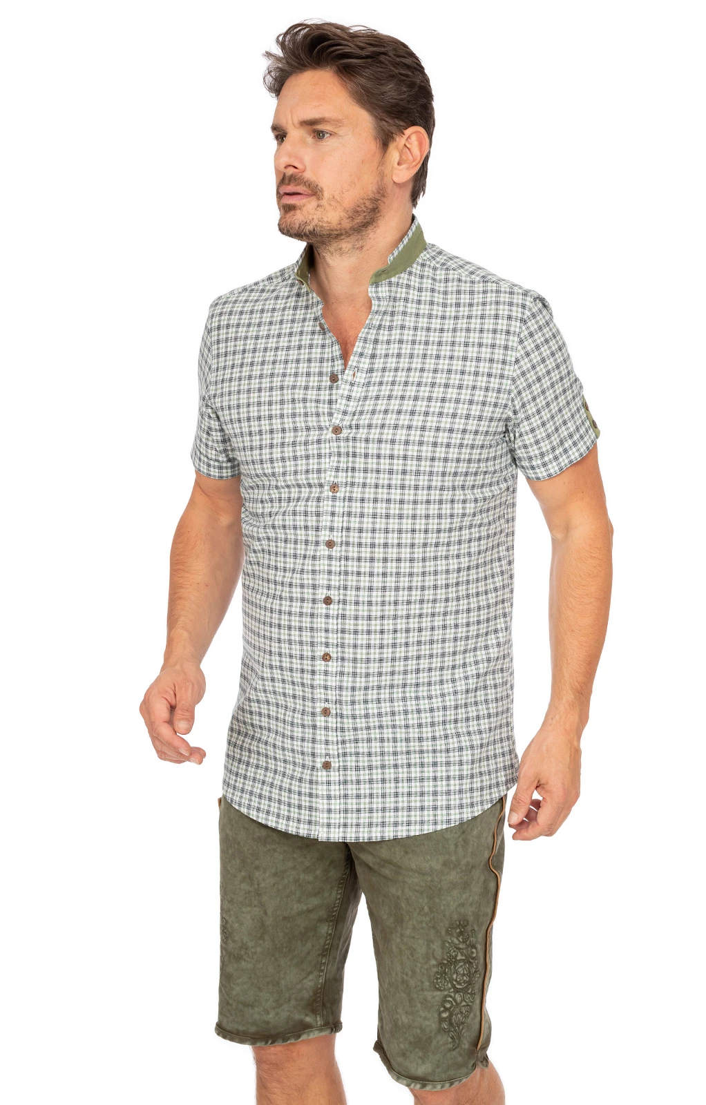 Gipfelstürmer Kurzarmhemd 421002-4237-56 Trachtengrün (Slim Fit) 10 Gipfelstürmer Kurzarmhemd 421002-4237-56 Trachtengrün (Slim Fit) – Bild 8