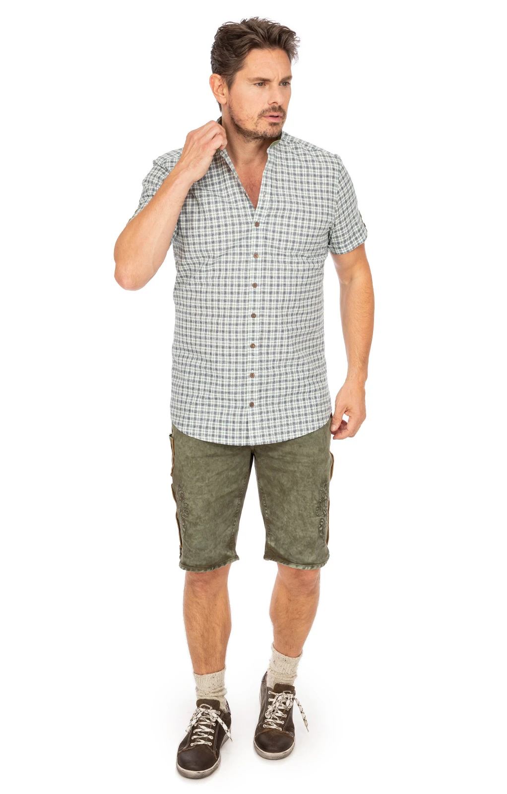 Gipfelstürmer Kurzarmhemd 421002-4237-56 Trachtengrün (Slim Fit) 12 Gipfelstürmer Kurzarmhemd 421002-4237-56 Trachtengrün (Slim Fit) – Bild 10