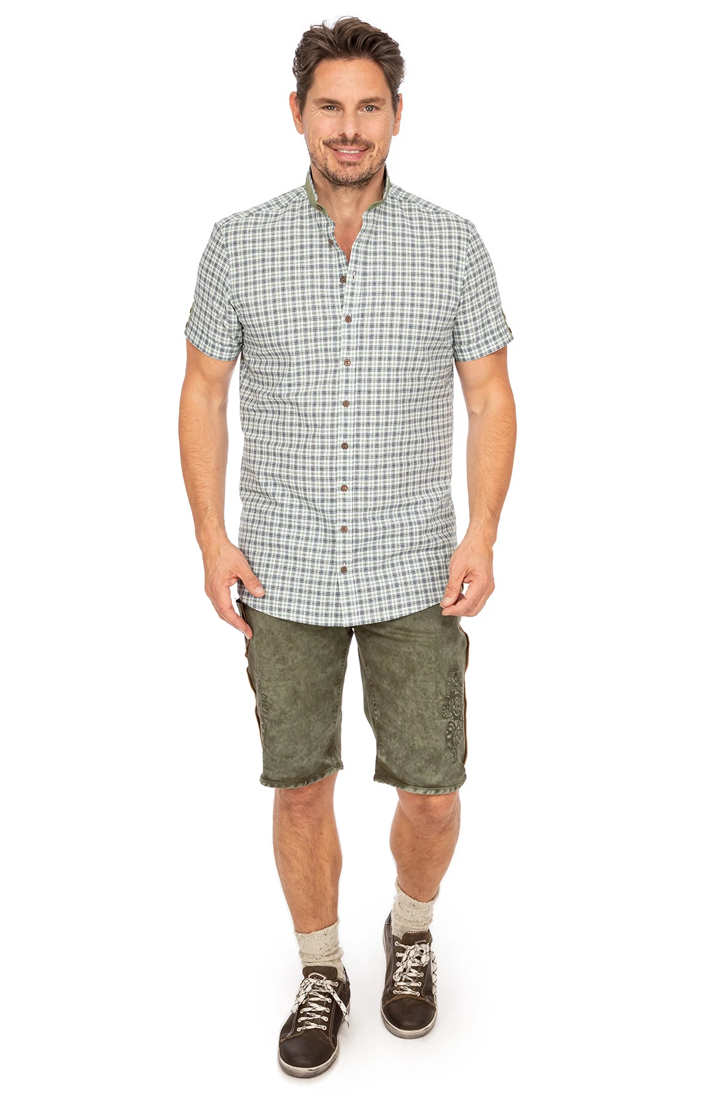 Gipfelstürmer Kurzarmhemd 421002-4237-56 Trachtengrün (Slim Fit) 13 Gipfelstürmer Kurzarmhemd 421002-4237-56 Trachtengrün (Slim Fit) – Bild 11