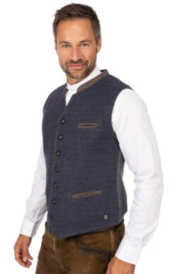 Spieth & Wensky Weste WOTAN Blau Taupe 14 Spieth & Wensky Weste WOTAN Blau Taupe -Modische Damenbekleidung Geschäft Herrenweste SpiethWensky Wotan blau taupe C