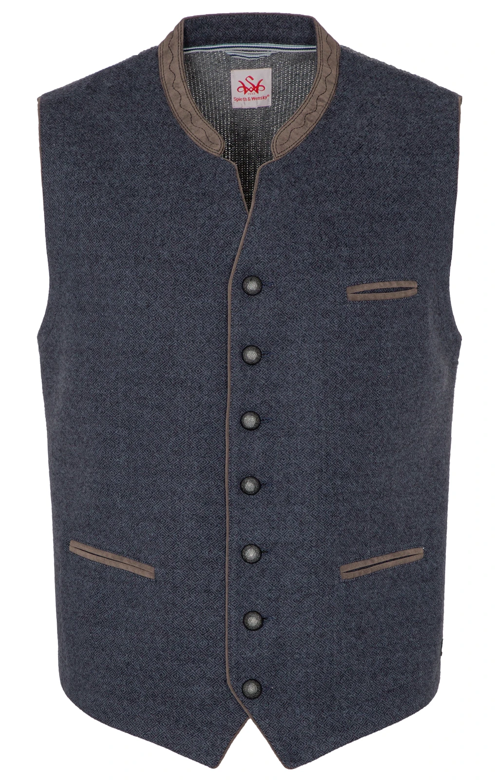 Spieth & Wensky Weste WOTAN Blau Taupe 8 Spieth & Wensky Weste WOTAN Blau Taupe – Bild 6