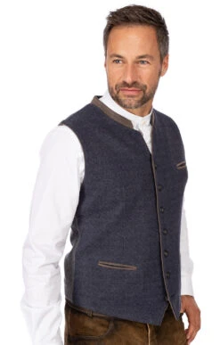 Spieth & Wensky Weste WOTAN Blau Taupe 19 Spieth & Wensky Weste WOTAN Blau Taupe -Modische Damenbekleidung Geschäft Herrenweste SpiethWensky Wotan blau taupe L