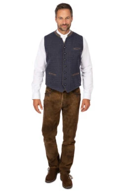 Spieth & Wensky Weste WOTAN Blau Taupe 20 Spieth & Wensky Weste WOTAN Blau Taupe -Modische Damenbekleidung Geschäft Herrenweste SpiethWensky Wotan blau taupe N