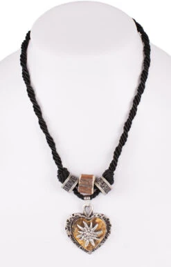 Schuhmacher Dirndlkette 12189 Kordel Mit Herz Hirschhorn Schwarz