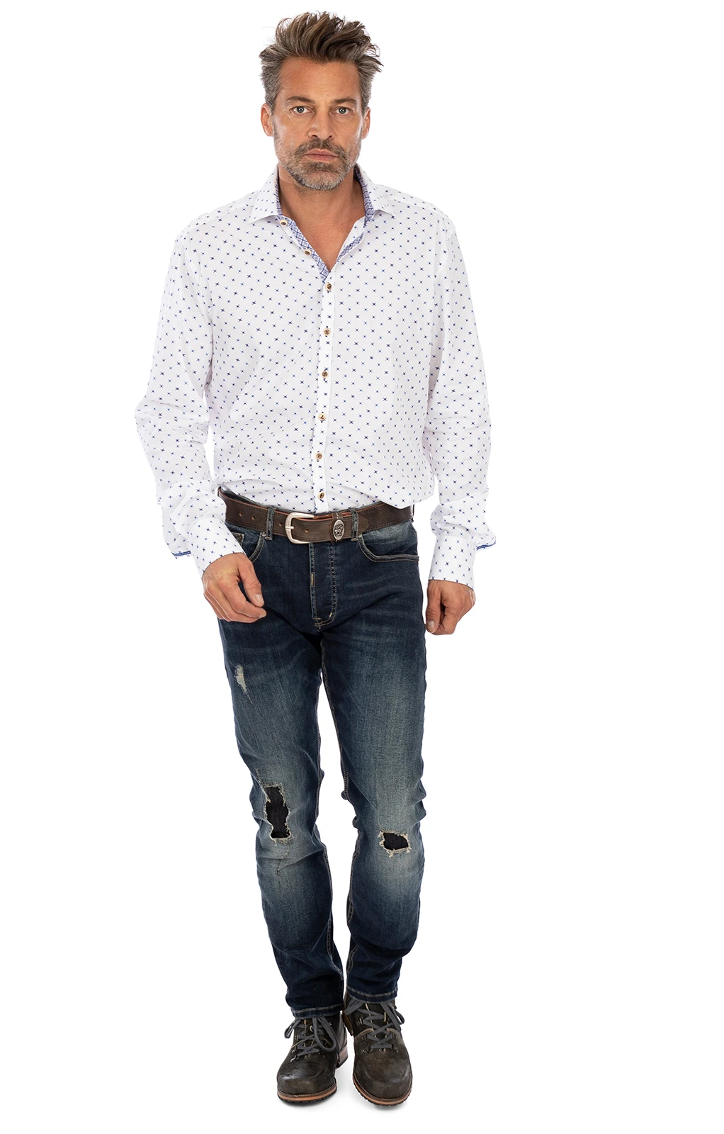 OS-Trachten Trachtenhemd SONNBLICK Weiss Blau (Slim Fit) 7 OS-Trachten Trachtenhemd SONNBLICK Weiss Blau (Slim Fit) – Bild 5