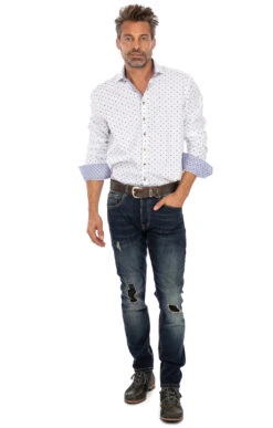 OS-Trachten Trachtenhemd SONNBLICK Weiss Blau (Slim Fit) 22 OS-Trachten Trachtenhemd SONNBLICK Weiss Blau (Slim Fit) -Modische Damenbekleidung Geschäft Trachtenhemd Langarm Orbis 42000 3456 48 weiss blau NEU M