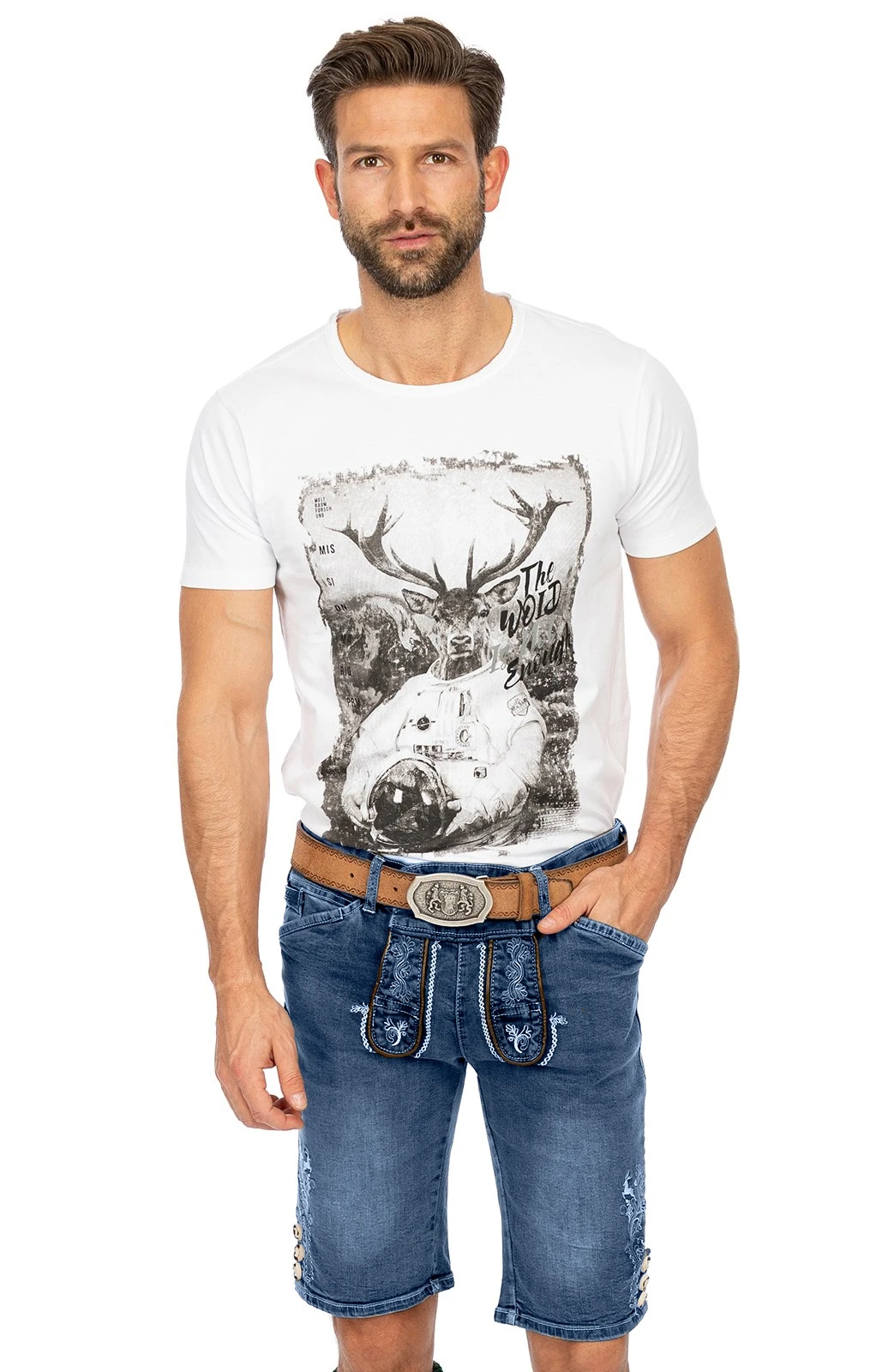 Marjo Trachtenjeans Jeans Short GUSTL Blau 3 Marjo Trachtenjeans Jeans Short GUSTL Blau