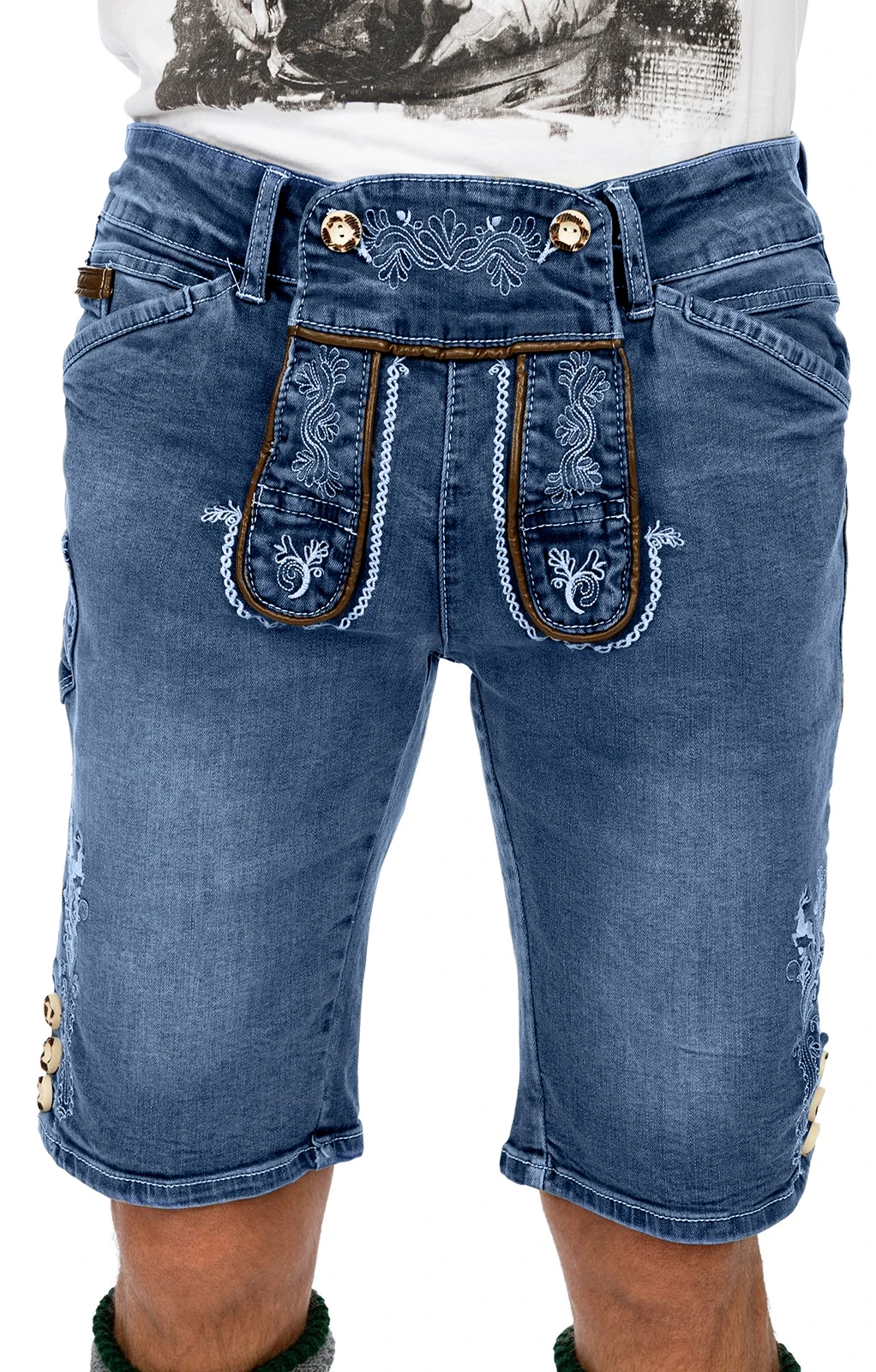 Marjo Trachtenjeans Jeans Short GUSTL Blau 4 Marjo Trachtenjeans Jeans Short GUSTL Blau – Bild 2