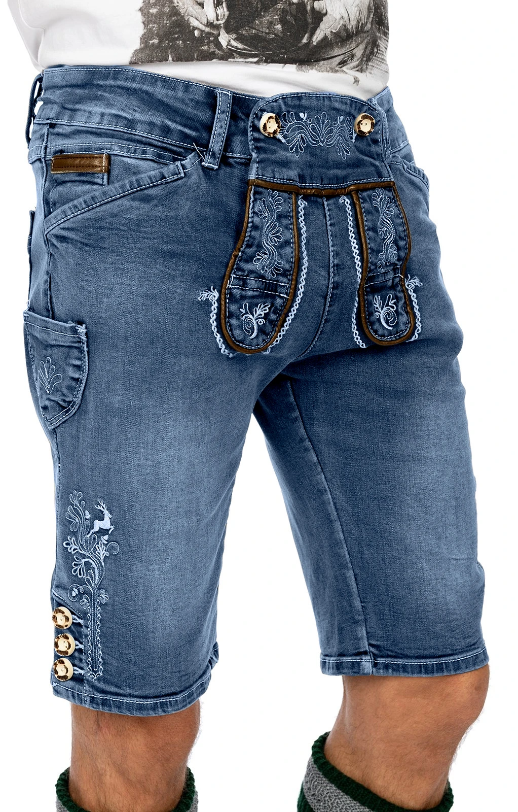 Marjo Trachtenjeans Jeans Short GUSTL Blau 5 Marjo Trachtenjeans Jeans Short GUSTL Blau – Bild 3