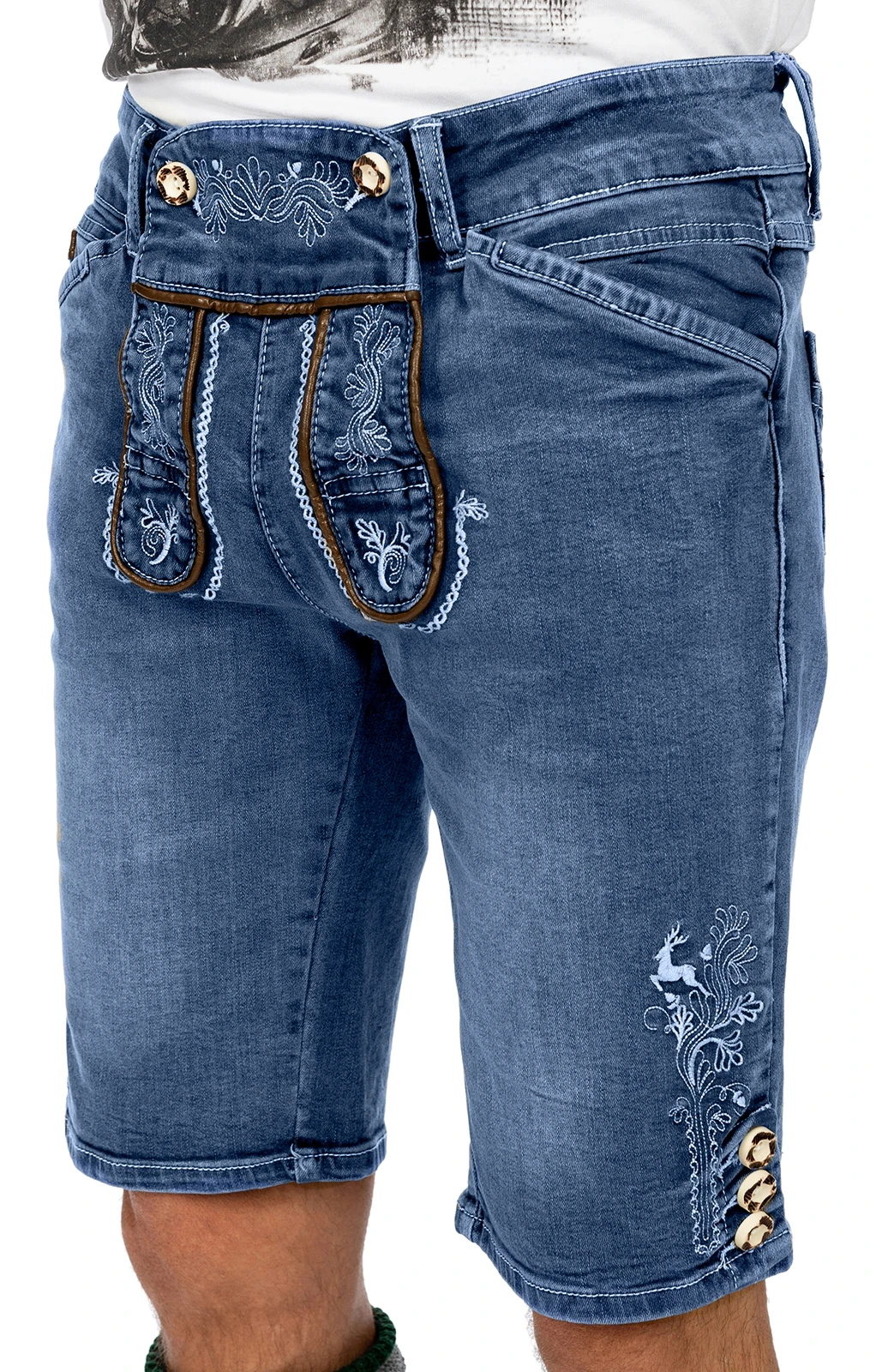 Marjo Trachtenjeans Jeans Short GUSTL Blau 11 Marjo Trachtenjeans Jeans Short GUSTL Blau – Bild 9