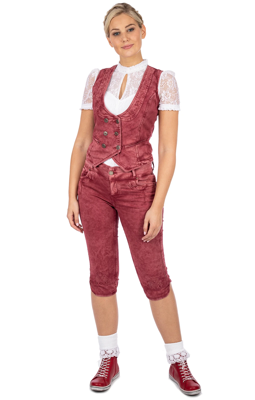 Hangowear Jeans Kniebund HENDRINA Bordeaux 7 Hangowear Jeans Kniebund HENDRINA Bordeaux – Bild 5