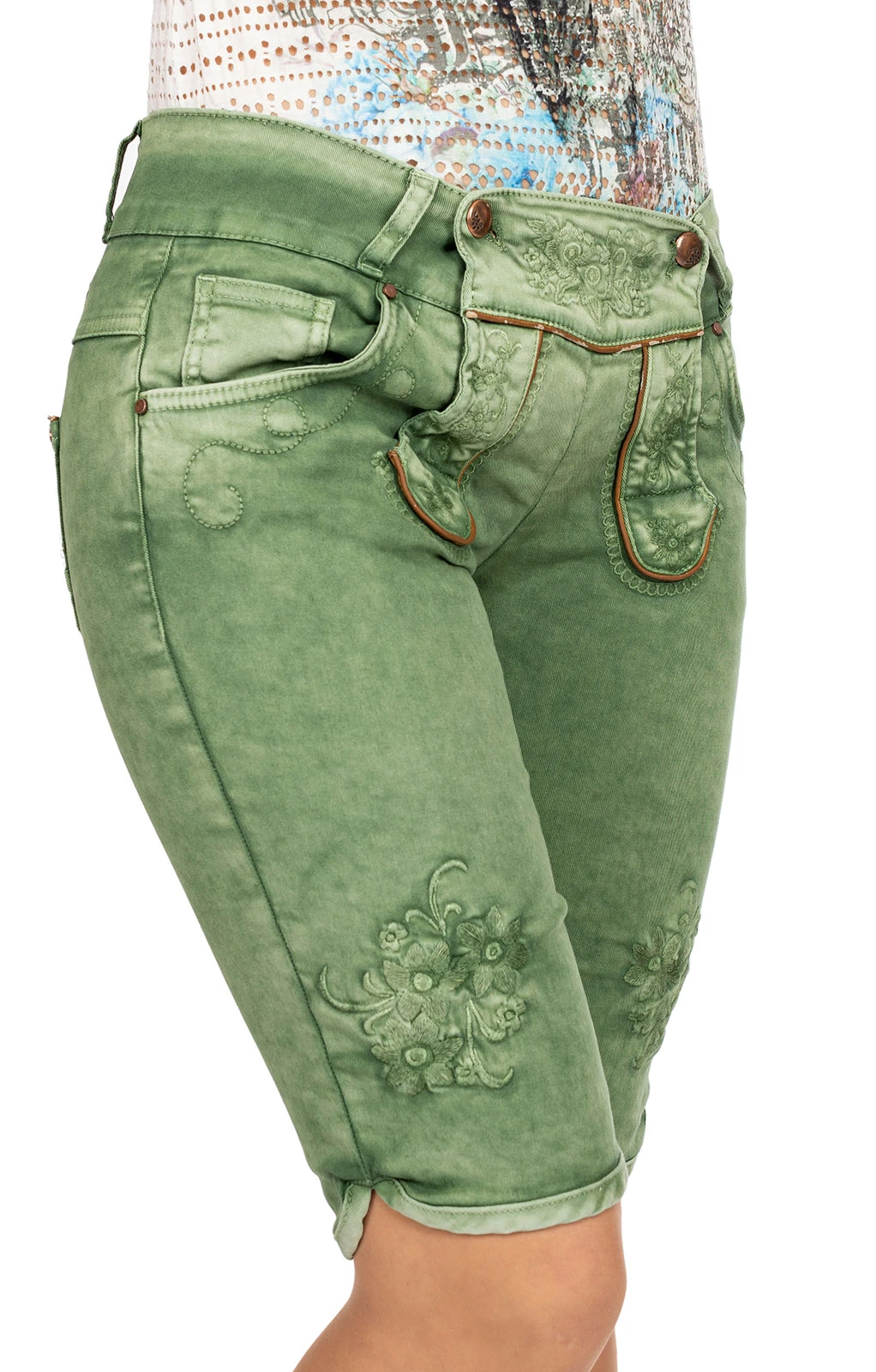 Hangowear Jeans Bermuda OVIDA Dunkelgrün 4 Hangowear Jeans Bermuda OVIDA Dunkelgrün – Bild 3