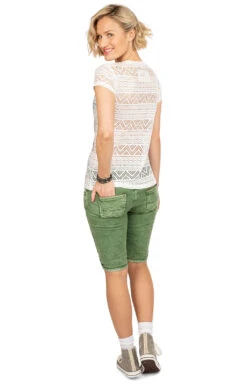 Hangowear Jeans Bermuda OVIDA Dunkelgrün 30 Hangowear Jeans Bermuda OVIDA Dunkelgrün -Modische Damenbekleidung Geschäft Trachtenjeans Hangowear Ovida Bermuda dunkelgruen S