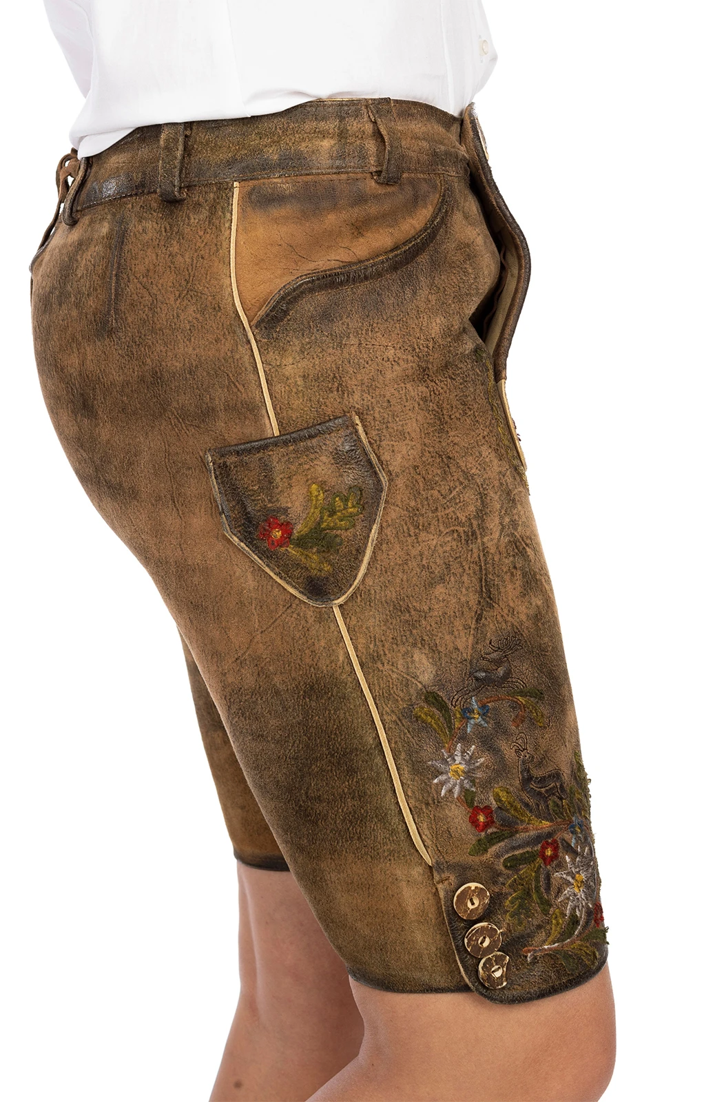 Maddox Lederhose Bermuda THERESIA Antik Stein 14 Maddox Lederhose Bermuda THERESIA Antik Stein – Bild 12