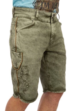 Hangowear Trachtenjeans HECTOR Short Army -Modische Damenbekleidung Geschäft Trachtenshort Hangowear Hector army gruen C