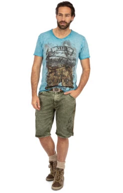 Hangowear Trachtenjeans HECTOR Short Army -Modische Damenbekleidung Geschäft Trachtenshort Hangowear Hector army gruen E