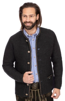 Maddox Strickjacke HAUSSTEIN Anthrazit 24 Maddox Strickjacke HAUSSTEIN Anthrazit -Modische Damenbekleidung Geschäft Trachtenstrickjacke Herren Maddox Hausstein anthrazit braun L