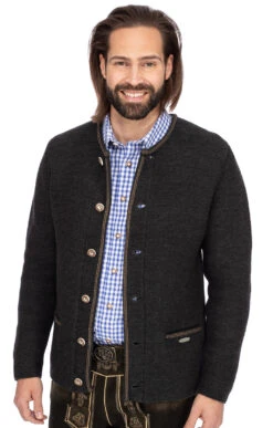 Maddox Strickjacke HAUSSTEIN Anthrazit 25 Maddox Strickjacke HAUSSTEIN Anthrazit -Modische Damenbekleidung Geschäft Trachtenstrickjacke Herren Maddox Hausstein anthrazit braun M