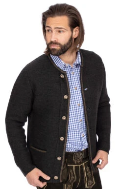 Maddox Strickjacke HAUSSTEIN Anthrazit 26 Maddox Strickjacke HAUSSTEIN Anthrazit -Modische Damenbekleidung Geschäft Trachtenstrickjacke Herren Maddox Hausstein anthrazit braun N