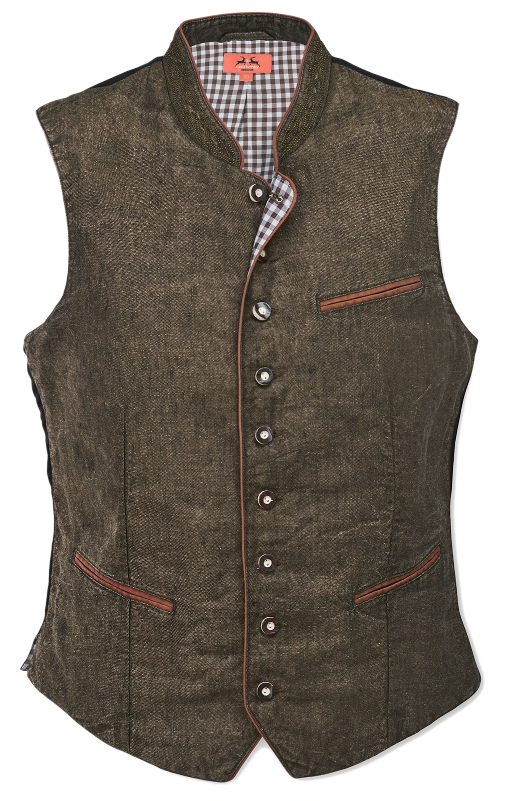 Maddox Weste OLIVER Leinen Oliv 8 Maddox Weste OLIVER Leinen Oliv – Bild 6